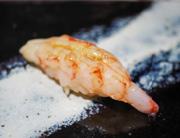A photo of Budou ebi nigiri