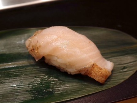 A photo of Kamchatka Flounder halibut (Aburagarei) nigiri